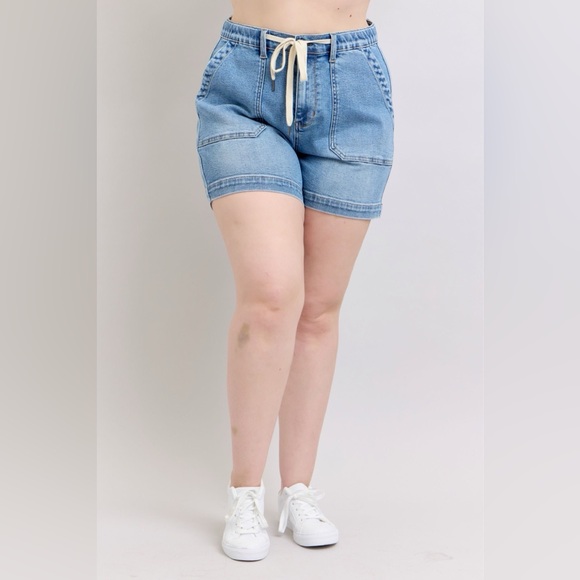 Judy Blue Plus Size High Waist Vintage Wash Denim Shorts